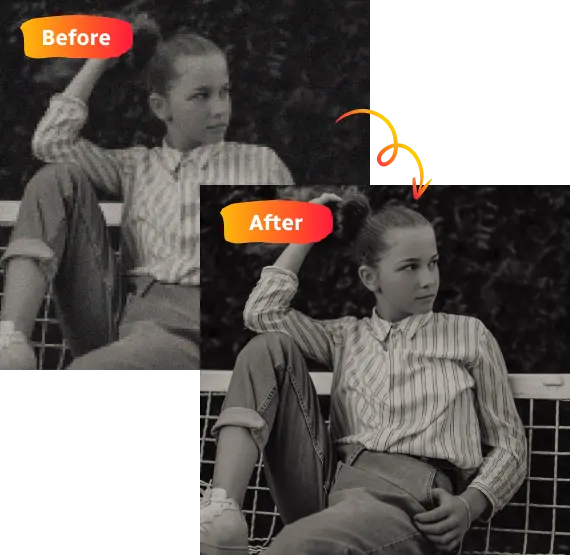 before and after image of editing